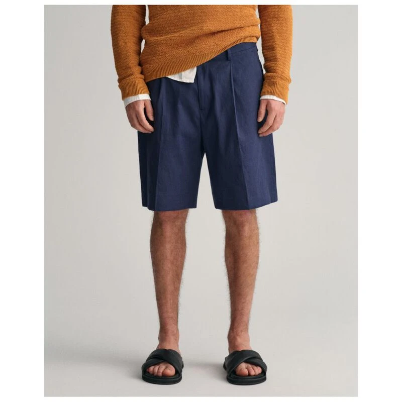 Gant Mens Cotton Linen Suit Shorts (Classic Blue) | Sportpursuit.com