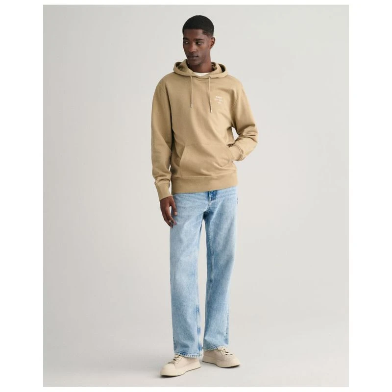 Gant Felpa con cappuccio Logo Script Uomo Marrone privatesportshop