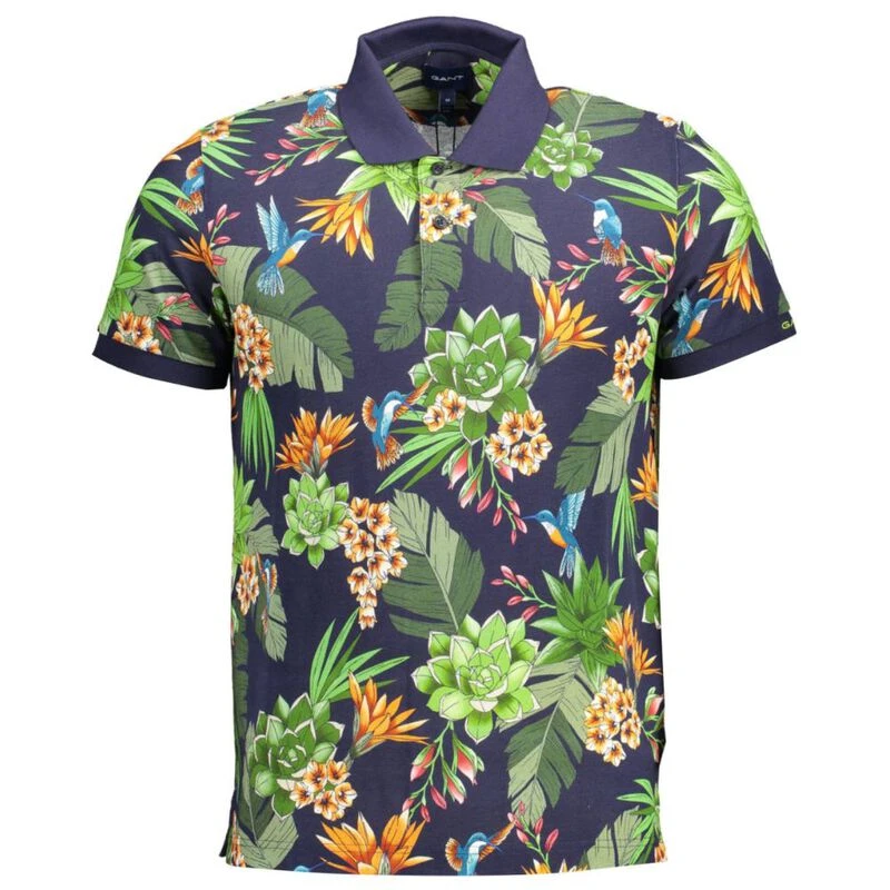 Gant Mens Polo Shirt Floral (Forest)
