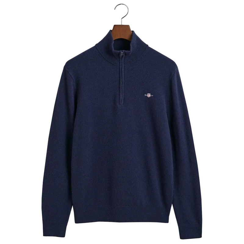 GANT Superfine Lambswool Full Zip Cardigan in Blue for Men | UK