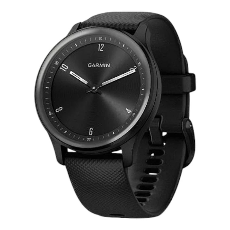 Garmin Vivomove Sport Watch Black Case Silicone Band Slate Accents