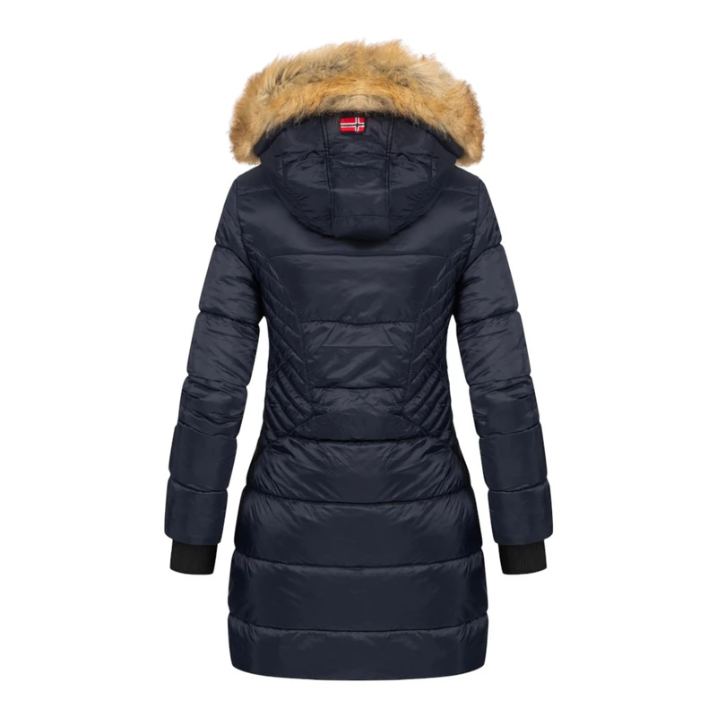 Geographical Norway Abeille Lady - Parka Cálida Para Mujeres En Otoño Invierno - Abrigo Fino Con Capucha De Piel Sintética - Chaqueta A Prueba De Viento - Rego Elegante Ide (Topo M-talla