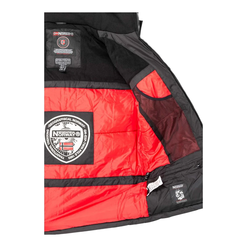 Geographical Norway ACROBATE MEN - Mannen Warm Waterdichte Parka - Jas Dikke Hooded Bont Outdoor - Warme Winddicht Jas Winter Outdoor Lining - Jas Heren ZWART S