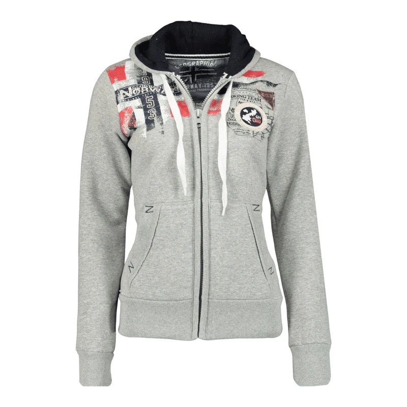 Geographical Norway Fespote Lady Sweat Femme à Capuche Zip - Hoodie Chaud Et Confortable