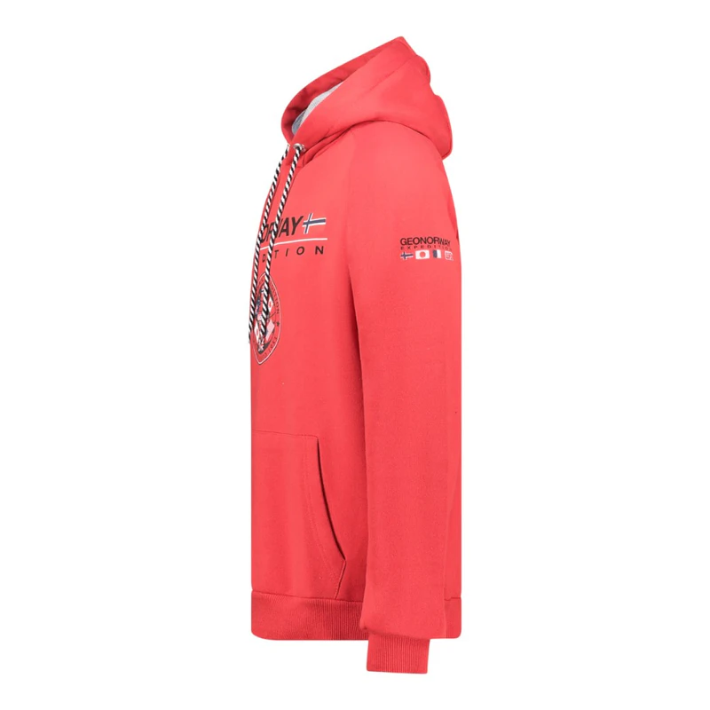 Sweat à Capuche Geographical Norway Homme – Coupe Regular, Poche Kangourou, 65% Coton 35% Polyester, Logo Brodé