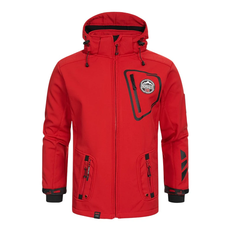 Geographical Norway Tacebook Heren softshell jas met capuchon, waterdicht, fleecejas, winddicht, bestand tegen werk, kleding, wandelen, skiën, herfst, winter, lente, Navy Blauw