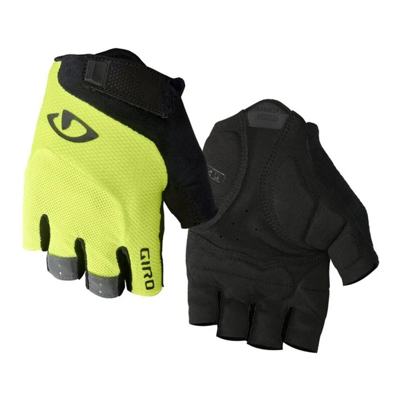 Giro Bravo Gel Fingerless Gloves Black Hi Yellow Sportpursuit