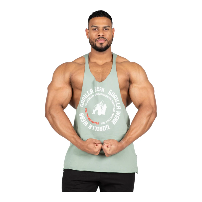 GORILLA WEAR Augustine Old School Workout Top Dark Green - View #9