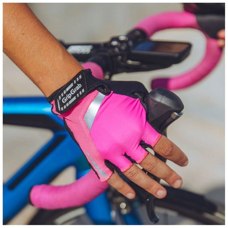 Pink cycling gloves deals