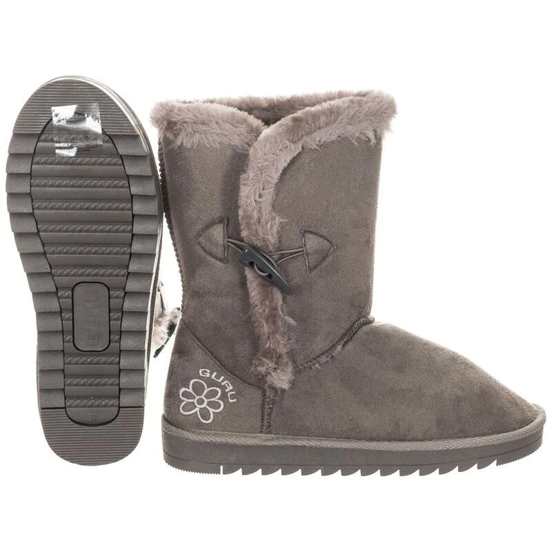 Guru Womens Winter Fluffy Boots (Grey) | Sportpursuit.com