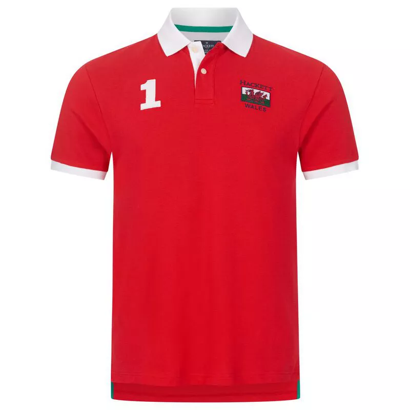 Hackett Mens Wales USC Polo Shirt Red Sportpursuit