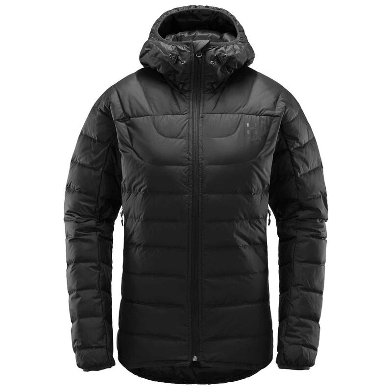 Haglofs Womens Chill Down Hooded Jacket True Black Sportpursuit