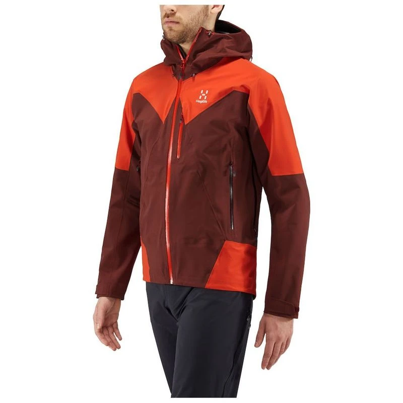 Haglofs Mens L.I.M Touring Proof Jacket Maroon Red Habanero Sportp
