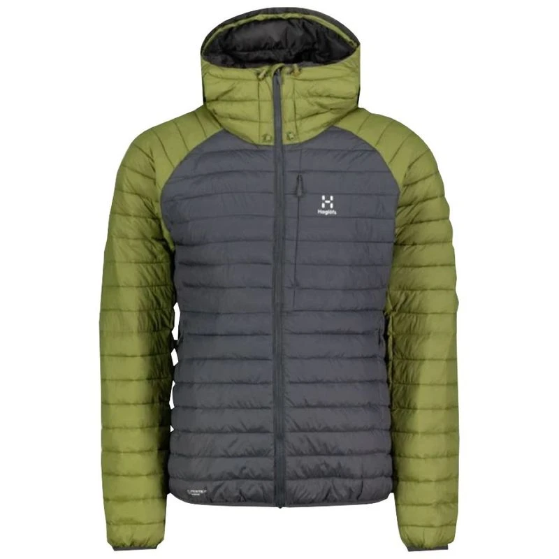Haglofs Mens Zed Mimic Hooded Jacket Magnetite Olive Green Sportpu