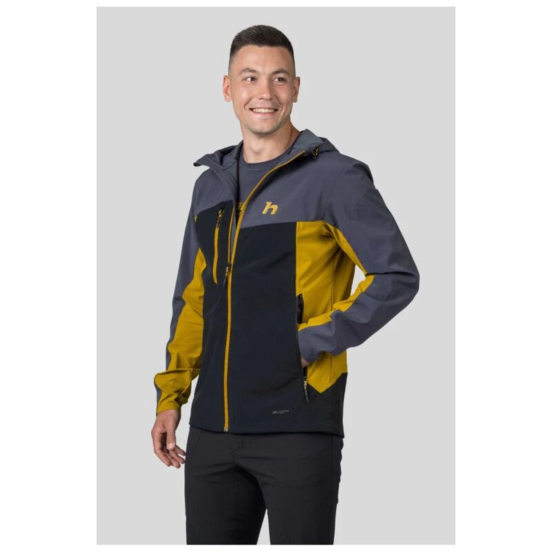 Hannah Mens Carsten II Waterproof Jacket Dark Blue Yellow Sportpur