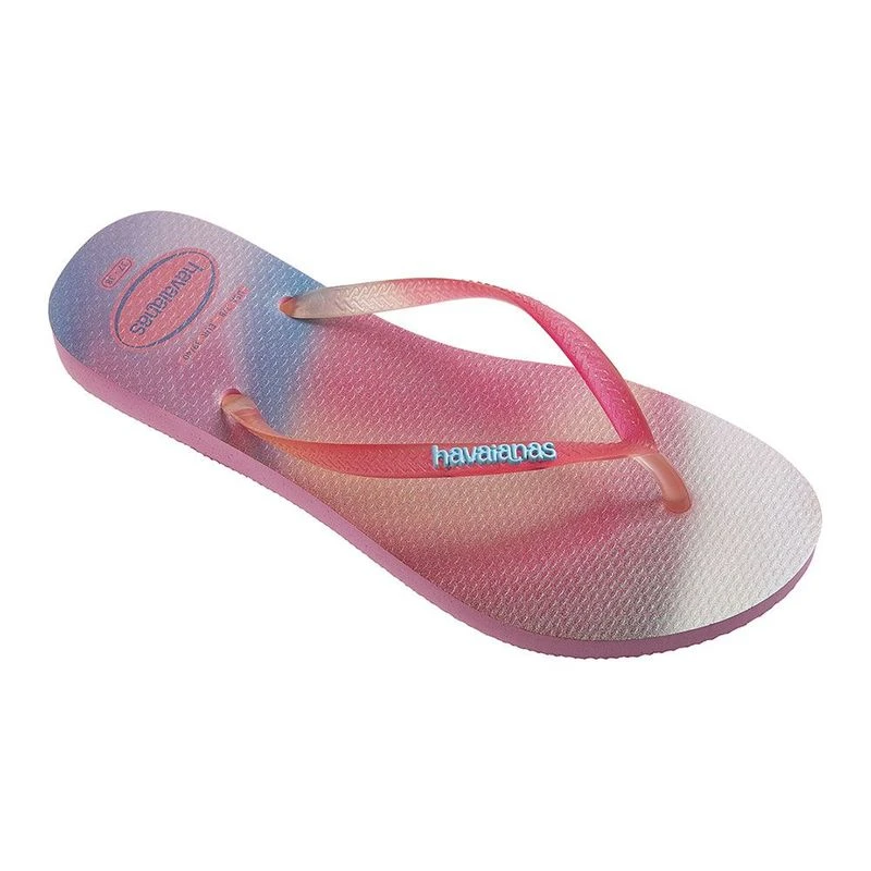 Havaianas Womens Slim Metallic Rainbow Flip Flops Pink Sportpursui