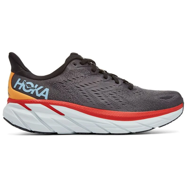 Hoka One One Mens Clifton 8 Wide Shoes Anthracite Castlerock Sport