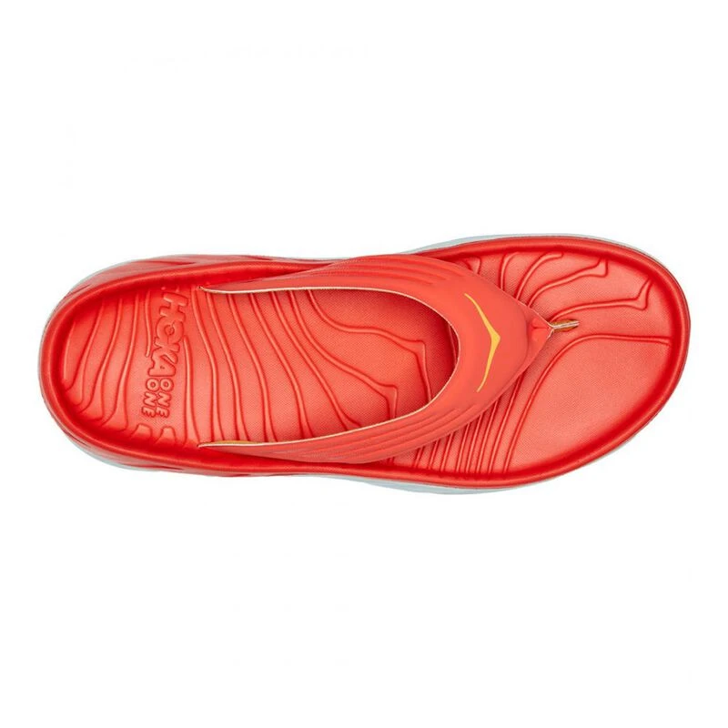 Hoka Mens Ora Recovery Flip Sandals Red Sportpursuit