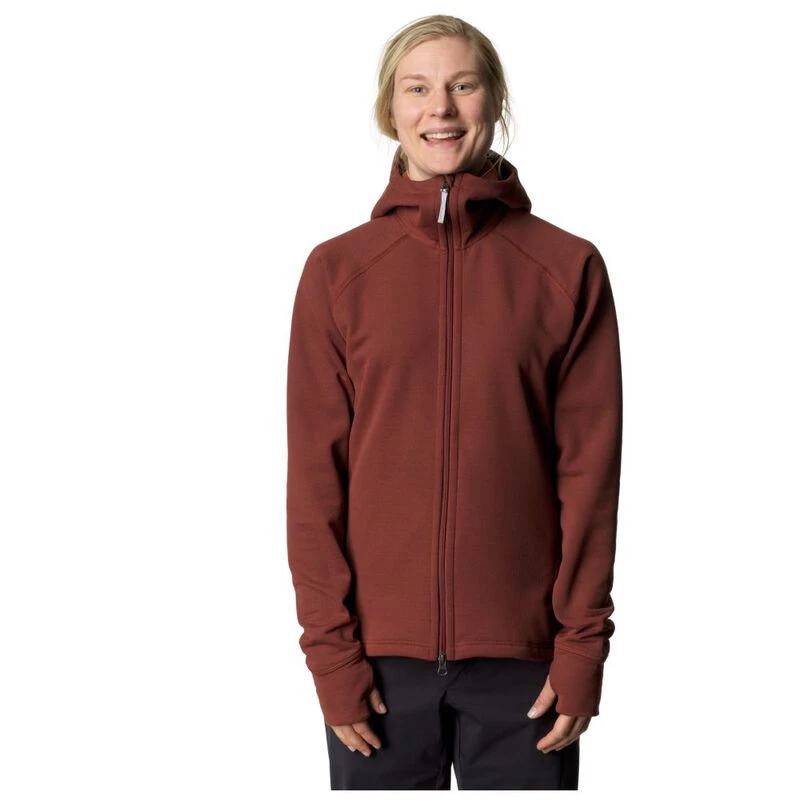 Houdini Womens Mono Air Hooded Fleece Jacket Terra Red Sportpursui