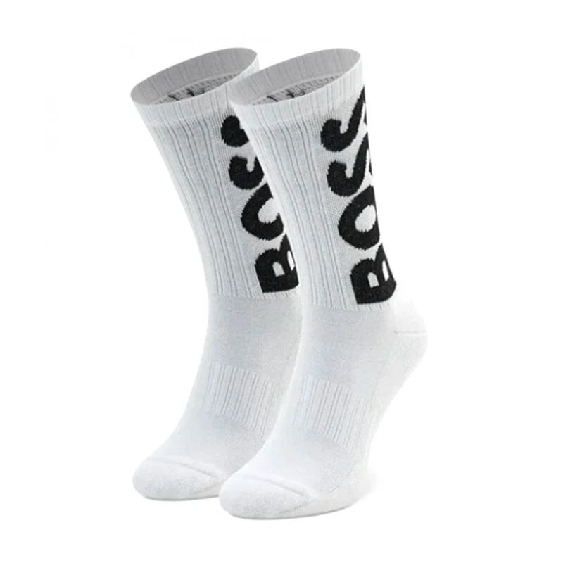 HugoBoss Chaussettes QS Rib Logo CC Homme Blanc privatesportshop.b