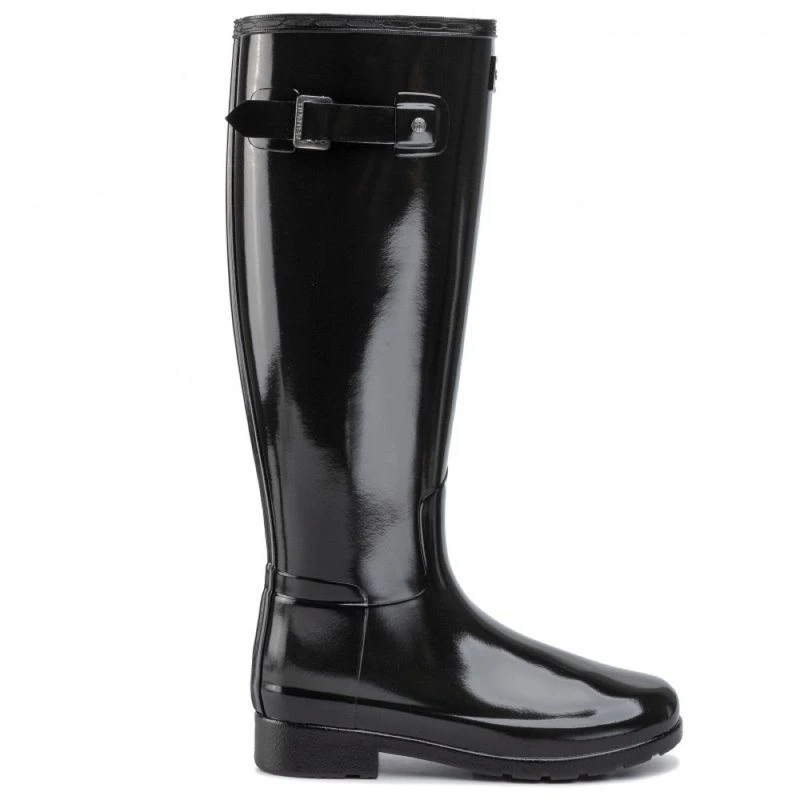 Hunter Womens Original Refined Wide Fit Wellington Boots Black Spo