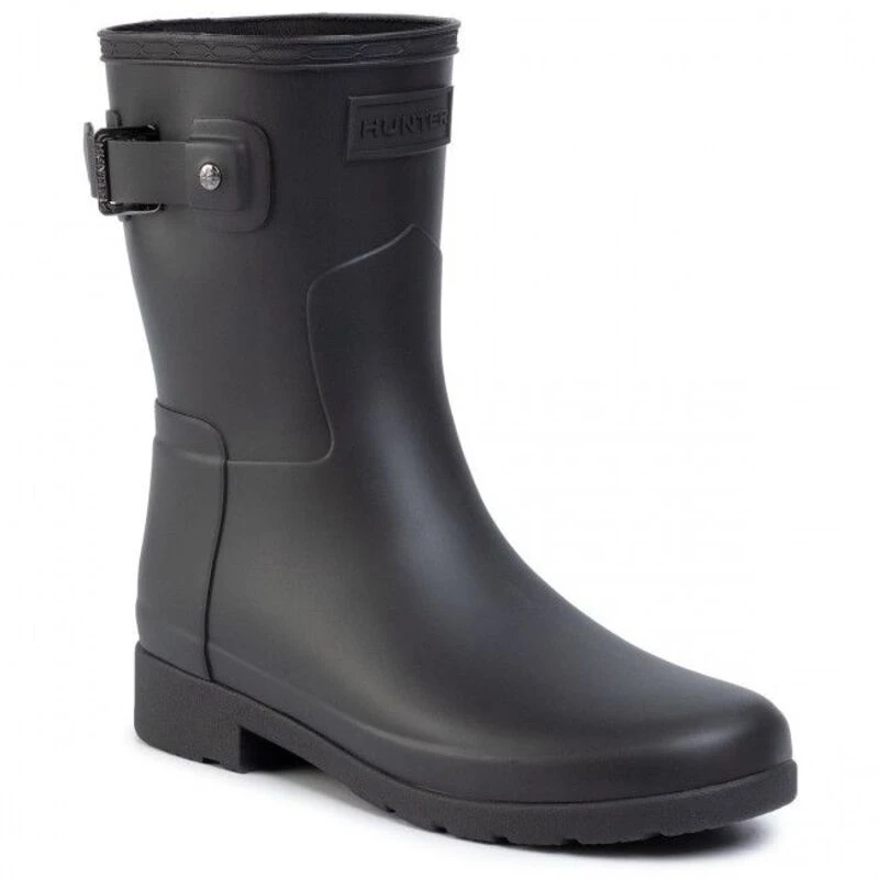 Hunter Womens Original Refined Short Wellington Boots (Black) | Sportp