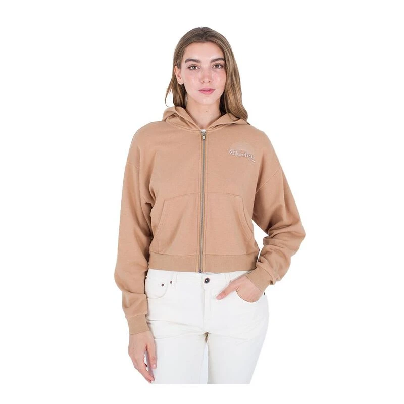 Tan zip up hoodie womens sales
