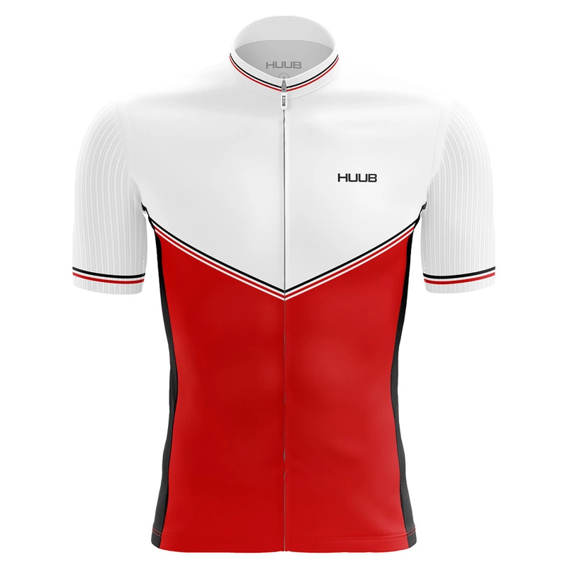 Huub Mens Chevron Short Sleeve Cycle Jersey White Red Sportpursuit
