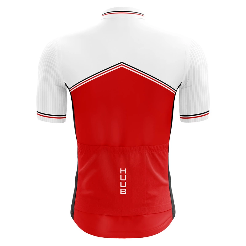 Huub Mens Chevron Short Sleeve Cycle Jersey White Red Sportpursuit