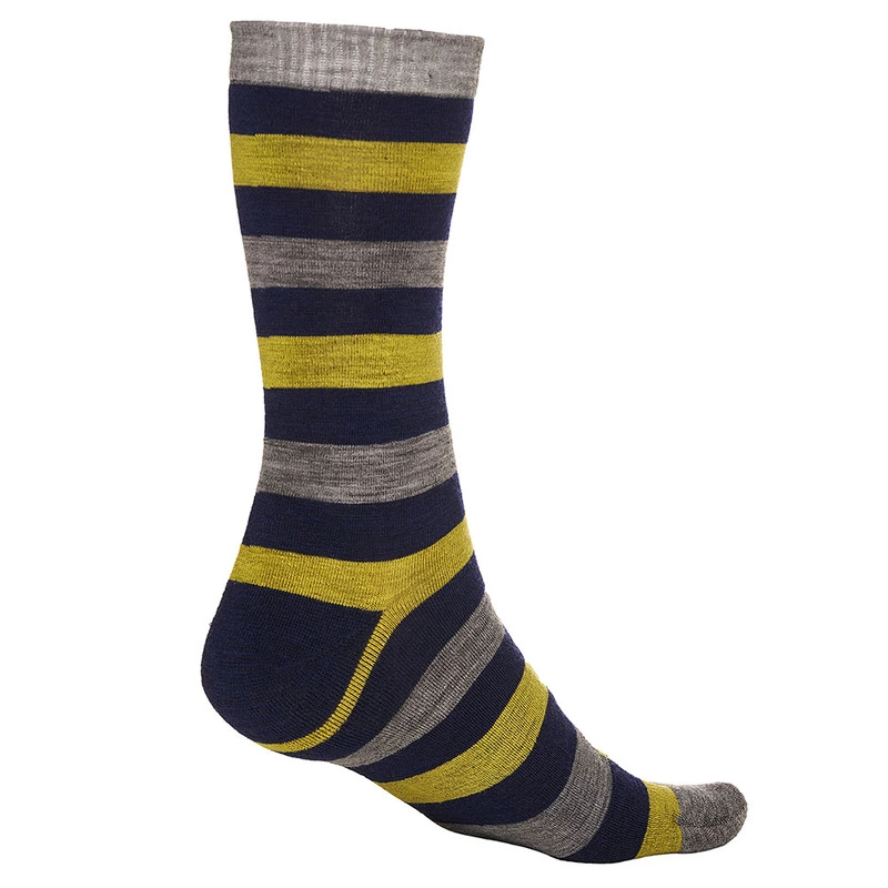 Isobaa Merino Blend Everyday Socks (3 Pack - Navy/Lime) | Sportpursuit