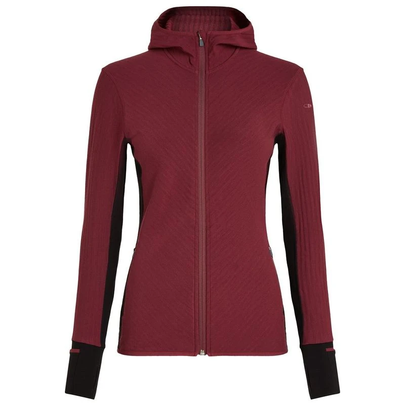 Icebreaker Women Quantum Iii Ls Zip Hoodie Lana Merino - Felpe Donna