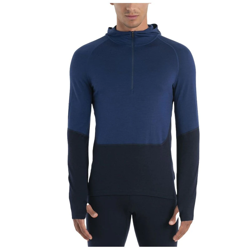 Icebreaker Mens 200 Sonebula LS HZ Pullover (M Nvy/Ryl/Sn/CB) Sportp