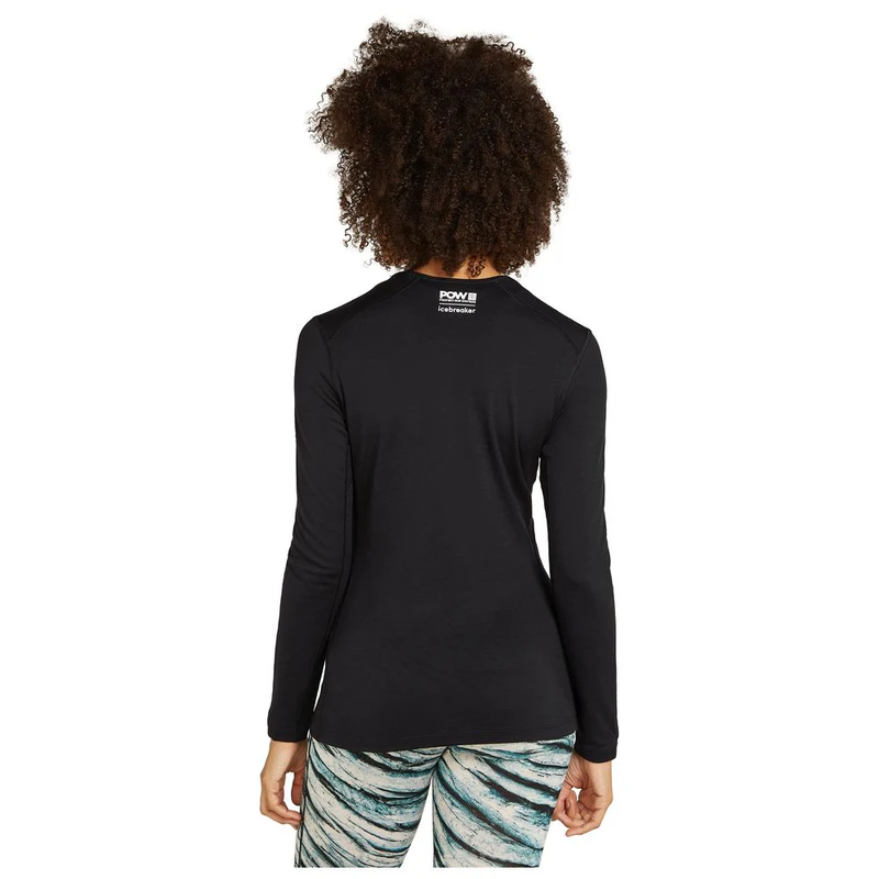 Icebreaker Womens 200 Oasis Long Sleeve T Shirt (Black) Sportpursuit