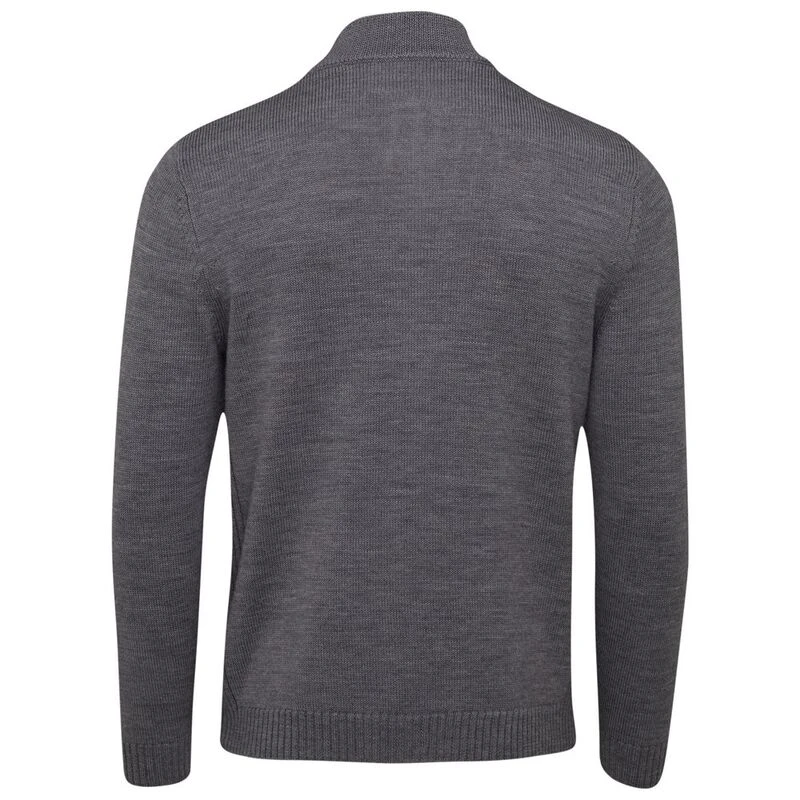 Isobaa Mens Merino Zip Sweater (Charcoal Melange) | Sportpursuit.com