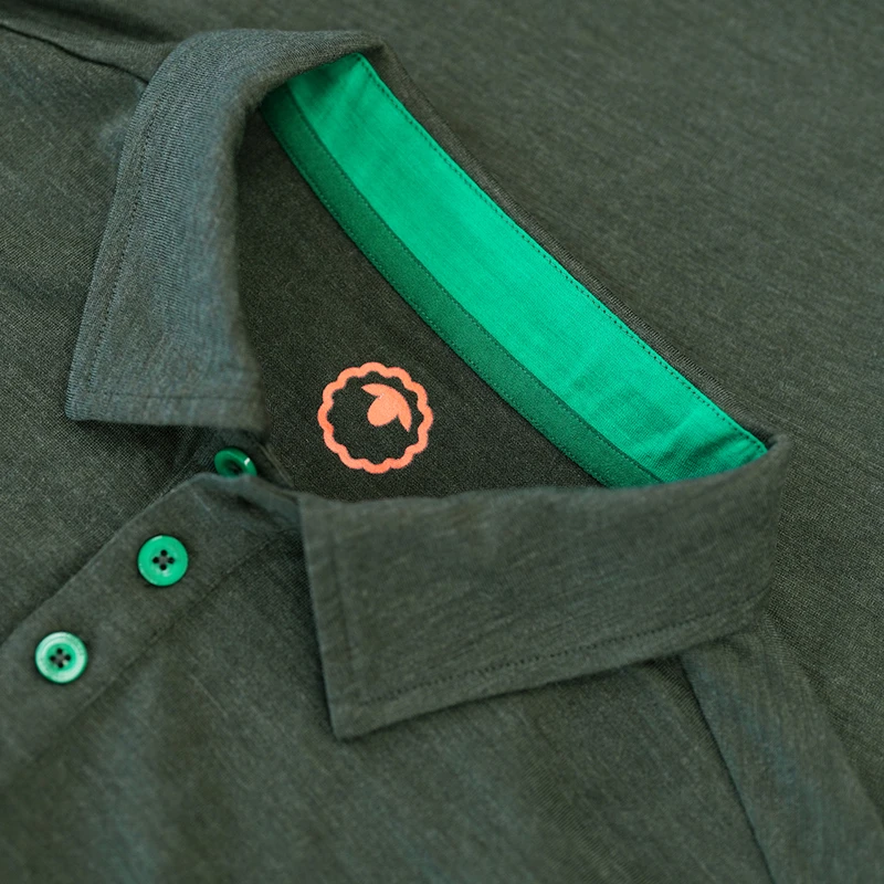Isobaa Mens Merino 200 Long Sleeve Polo Shirt (Forest/Green) | Sportpu