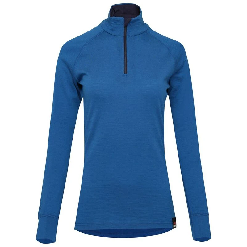 thumbnail image 2 of Women's 100% Merino Wool Midweight Base Layer – Long Sleeve Zip Neck Ski Top 2 of 4