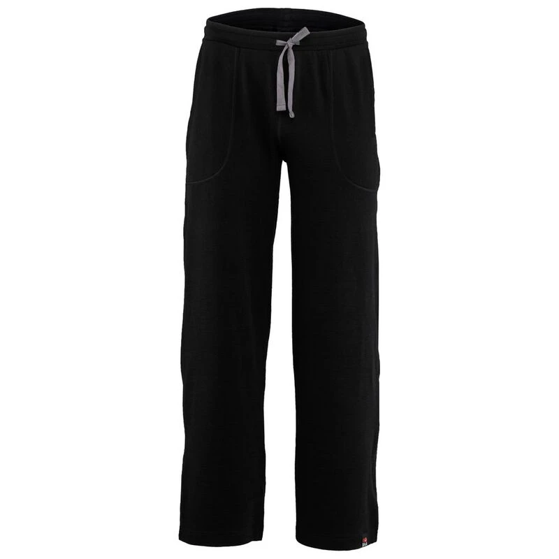 ISOBAA Mens Merino Lounge Loose Joggers Black Smoke Sportpursuit.c