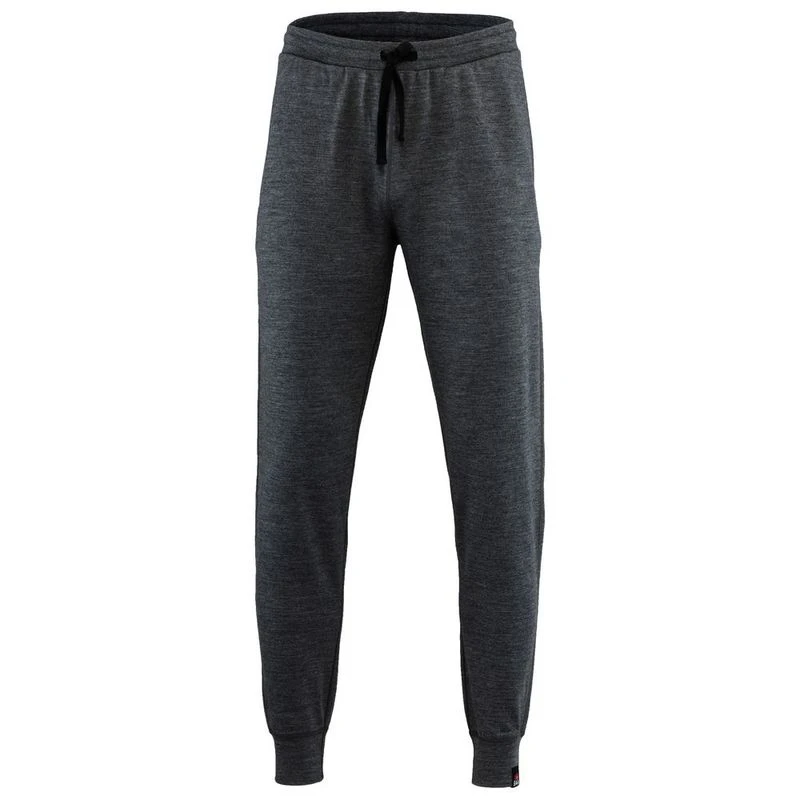 ISOBAA Mens Merino Lounge Cuffed Joggers Smoke Black Sportpursuit