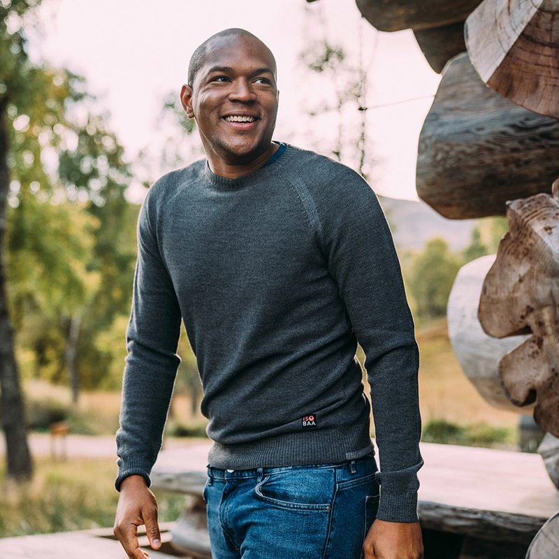 Moss stitch cheap sweater mens