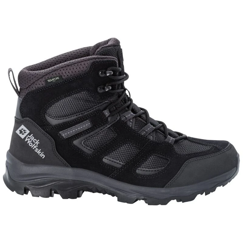 Jack Wolfskin Mens Vojo 3 Texapore Mid Hiking Boots (Black) | Sportpur