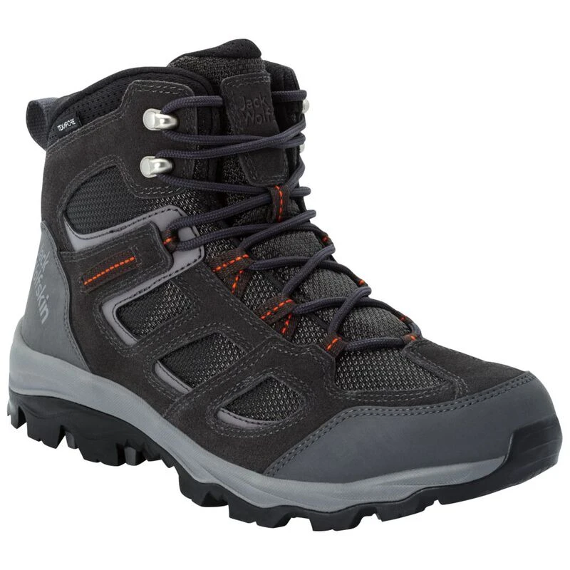 Jack Wolfskin Mens Vojo 3 Texapore Mid Hiking Boots (Grey/Orange) | Sp