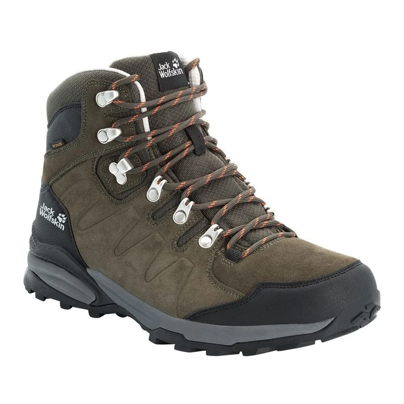 JackWolfskin Mens Refugio Texapore Mid Hiking Shoes Khaki Phantom