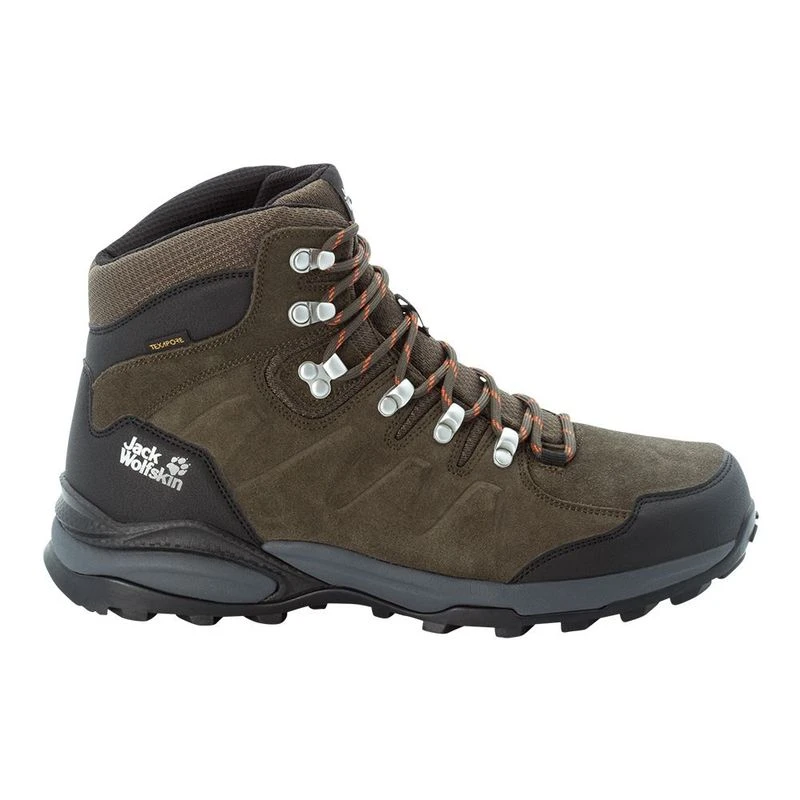 JackWolfskin Mens Refugio Texapore Mid Hiking Shoes Khaki Phantom