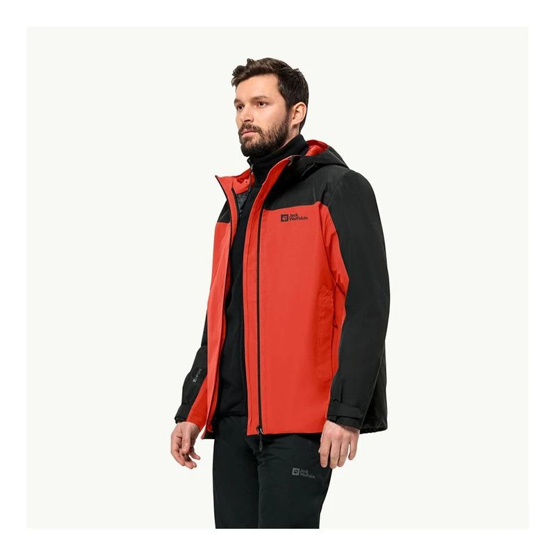 JackWolfskin Mens Taubenberg 3In1 Jacket Red Sportpursuit