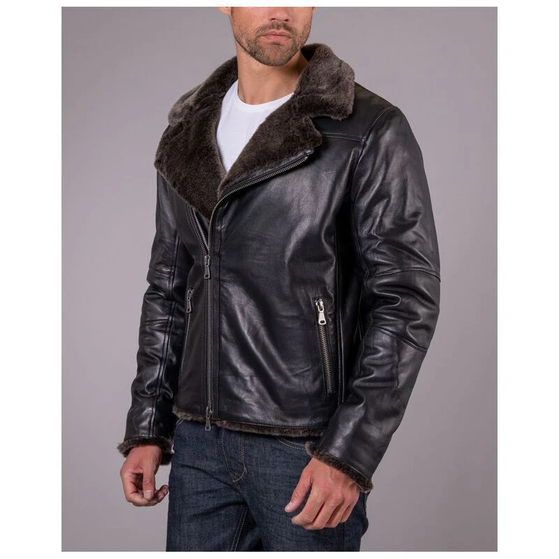 Hudson leather jacket with fur collar hot sale
