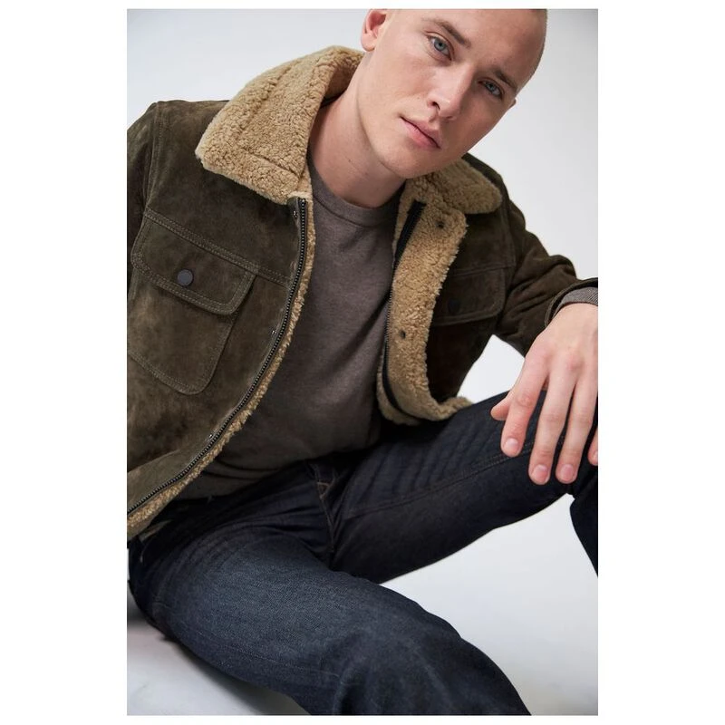 Jofama Mens Sam Shearling Jean Jacket Olive Sportpursuit