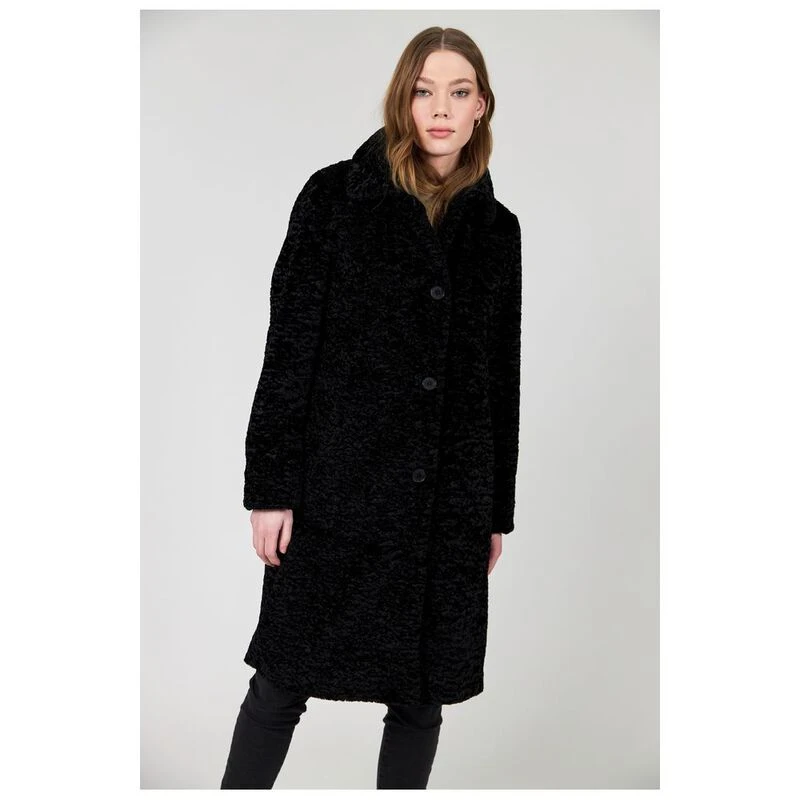 Jofama Womens Gabriella Pile Coat Black Sportpursuit