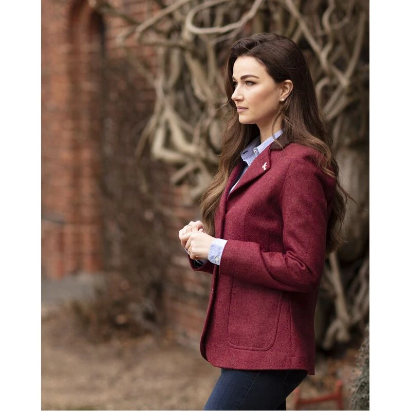 Veste Tweed Hucklecote Femme Taille 12 – Carreaux Rouges, Style Chasse/casual
