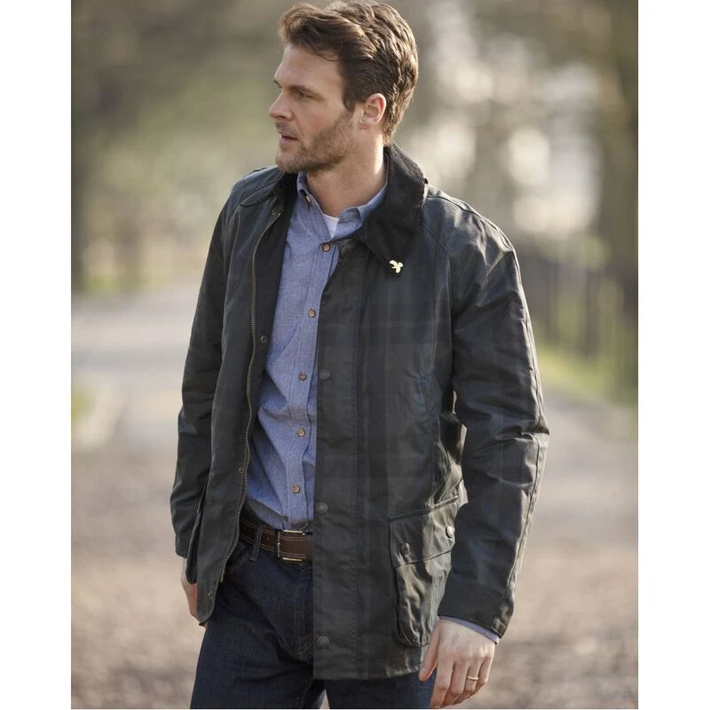 John Partridge Mens Landowner Patterned Wax Walking Jacket Dundee Che