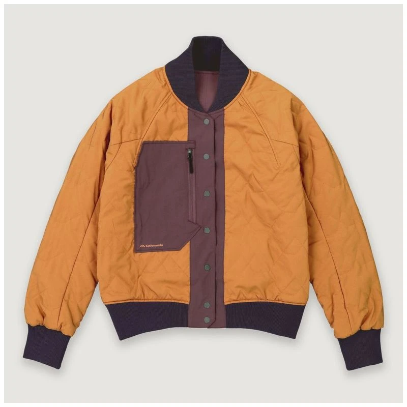 Kathmandu Womens TWO Ways Reversible Bomber Jacket Mahogany Golden Oa